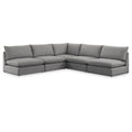  Manufacturer Color_Grey -- Mackenzie 120" Grey Linen Textured Fabric Upholstered 5 pc Modular Sectional IMAGE 1
