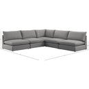  Manufacturer Color_Grey -- Mackenzie 120" Grey Linen Textured Fabric Upholstered 5 pc Modular Sectional IMAGE 8