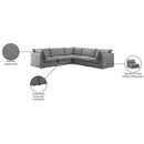  Manufacturer Color_Grey -- Mackenzie 120" Grey Linen Textured Fabric Upholstered 5 pc Modular Sectional IMAGE 10