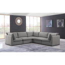  Manufacturer Color_Grey -- Mackenzie 120" Grey Linen Textured Fabric Upholstered 5 pc Modular Sectional IMAGE 2