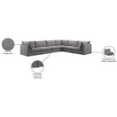  Manufacturer Color_Grey -- Mackenzie 160" Grey Linen Textured Fabric Upholstered 6 pc Modular Sectional IMAGE 10