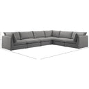  Manufacturer Color_Grey -- Mackenzie 160" Grey Linen Textured Fabric Upholstered 6 pc Modular Sectional IMAGE 9