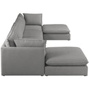  Manufacturer Color_Grey -- Mackenzie 160" Grey Linen Textured Fabric Upholstered 6 pc Modular Sectional IMAGE 5