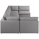  Manufacturer Color_Grey -- Mackenzie 160" Grey Linen Textured Fabric Upholstered 6 pc Modular Sectional IMAGE 4