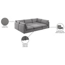  Manufacturer Color_Grey -- Mackenzie 120" Grey Linen Textured Fabric Upholstered 6 pc Modular Sectional IMAGE 10