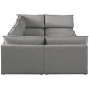  Manufacturer Color_Grey -- Mackenzie 120" Grey Linen Textured Fabric Upholstered 6 pc Modular Sectional IMAGE 5