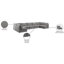  Manufacturer Color_Grey -- Mackenzie 200" Grey Linen Textured Fabric Upholstered 7 pc Modular Sectional IMAGE 10