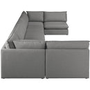  Manufacturer Color_Grey -- Mackenzie 200" Grey Linen Textured Fabric Upholstered 7 pc Modular Sectional IMAGE 5