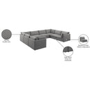  Manufacturer Color_Grey -- Mackenzie 160" Grey Linen Textured Fabric Upholstered 8 pc Modular Sectional IMAGE 10
