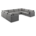  Manufacturer Color_Grey -- Mackenzie 160" Grey Linen Textured Fabric Upholstered 8 pc Modular Sectional IMAGE 1