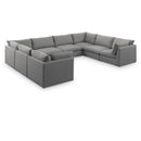  Manufacturer Color_Grey -- Mackenzie 160" Grey Linen Textured Fabric Upholstered 8 pc Modular Sectional IMAGE 1