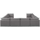  Manufacturer Color_Grey -- Mackenzie 160" Grey Linen Textured Fabric Upholstered 8 pc Modular Sectional IMAGE 3