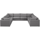  Manufacturer Color_Grey -- Mackenzie 160" Grey Linen Textured Fabric Upholstered 8 pc Modular Sectional IMAGE 4