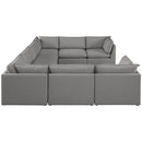  Manufacturer Color_Grey -- Mackenzie 160" Grey Linen Textured Fabric Upholstered 8 pc Modular Sectional IMAGE 5