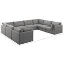  Manufacturer Color_Grey -- Mackenzie 160" Grey Linen Textured Fabric Upholstered 8 pc Modular Sectional IMAGE 9