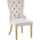  Color_Cream/ Gold -- Carmen Cream Velvet Upholstered Dining Chair IMAGE 1