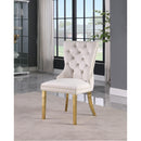  Color_Cream/ Gold -- Carmen Cream Velvet Upholstered Dining Chair IMAGE 2