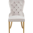  Color_Cream/ Gold -- Carmen Cream Velvet Upholstered Dining Chair IMAGE 3