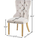  Color_Cream/ Gold -- Carmen Cream Velvet Upholstered Dining Chair IMAGE 6