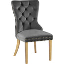  Color_Gold/ Grey -- Carmen Grey Velvet Upholstered Dining Chair IMAGE 1