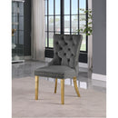  Color_Gold/ Grey -- Carmen Grey Velvet Upholstered Dining Chair IMAGE 2