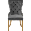  Color_Gold/ Grey -- Carmen Grey Velvet Upholstered Dining Chair IMAGE 3