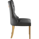  Color_Gold/ Grey -- Carmen Grey Velvet Upholstered Dining Chair IMAGE 4