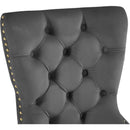  Color_Gold/ Grey -- Carmen Grey Velvet Upholstered Dining Chair IMAGE 5