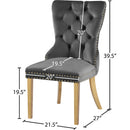  Color_Gold/ Grey -- Carmen Grey Velvet Upholstered Dining Chair IMAGE 6