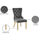  Color_Gold/ Grey -- Carmen Grey Velvet Upholstered Dining Chair IMAGE 7