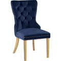  Color_Navy -- Carmen Navy Velvet Upholstered Dining Chair IMAGE 1