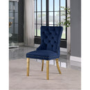  Color_Navy -- Carmen Navy Velvet Upholstered Dining Chair IMAGE 2