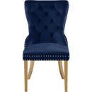  Color_Navy -- Carmen Navy Velvet Upholstered Dining Chair IMAGE 3