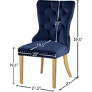  Color_Navy -- Carmen Navy Velvet Upholstered Dining Chair IMAGE 6