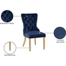  Color_Navy -- Carmen Navy Velvet Upholstered Dining Chair IMAGE 7