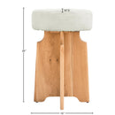  Meridian Jasper Cream Boucle Fabric Upholstered Counter Stool IMAGE 13