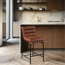  Color_Cognac -- Burke Cognac Boucle Fabric Upholstered Counter Stool IMAGE 2