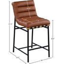  Color_Cognac -- Burke Cognac Boucle Fabric Upholstered Counter Stool IMAGE 7