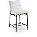  Color_Black/ Cream -- Burke Cream Boucle Fabric Upholstered Counter Stool IMAGE 1