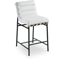  Color_Black/ Cream -- Burke Cream Boucle Fabric Upholstered Counter Stool IMAGE 1