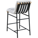 Color_Black/ Cream -- Burke Cream Boucle Fabric Upholstered Counter Stool IMAGE 3