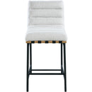  Color_Black/ Cream -- Burke Cream Boucle Fabric Upholstered Counter Stool IMAGE 4