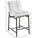  Color_Black/ Cream -- Burke Cream Boucle Fabric Upholstered Counter Stool IMAGE 7