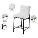  Color_Black/ Cream -- Burke Cream Boucle Fabric Upholstered Counter Stool IMAGE 8