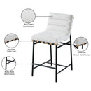 Meridian Burke Cream Boucle Fabric Counter Stool IMAGE 8