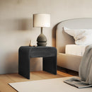  Meridian Cresthill Black Oak Wood Nightstand IMAGE 2