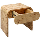  Meridian Cresthill Natural Burl Wood Nightstand IMAGE 3