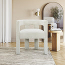  Color_Cream -- Athena Cream Boucle Fabric Upholstered Accent / Dining Chair IMAGE 2