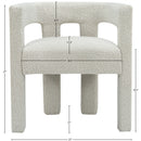  Color_Cream -- Athena Cream Boucle Fabric Upholstered Accent / Dining Chair IMAGE 5
