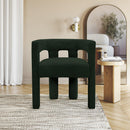  Color_Green -- Athena Green Boucle Fabric Upholstered Accent / Dining Chair IMAGE 2